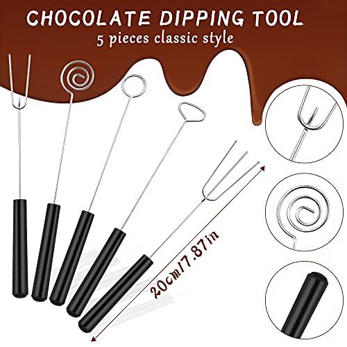 Worldity 11 Pieces Candy Dipping Tools Set, Including Stainless Steel Double Melting Boiler Pot, Dipping Fork Spoon, Decorating Spoons, Chocolate Dipping Tool for Making Chocolate Cake Candy Dessert - CookCave