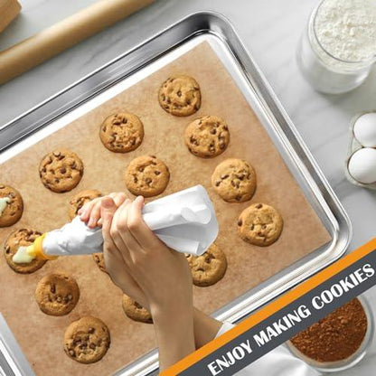 2Pcs Extra Large Baking Sheet (19.6’’x13.7’’), Joyfair Cookie Sheets Stainless Steel Jelly Roll Oven Pans Tray, For Roasting Grilling Steaming, Commercial & Heavy Duty, Rust-free & Dishwasher Safe - CookCave