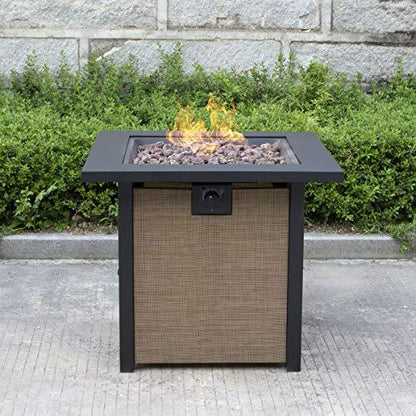 Bond Manufacturing 51846 28in Woodleaf Fire Pit, Black/Tan - CookCave