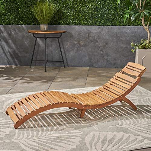 Christopher Knight Home Lahaina Wood Outdoor Chaise Lounge, Natural Yellow - CookCave