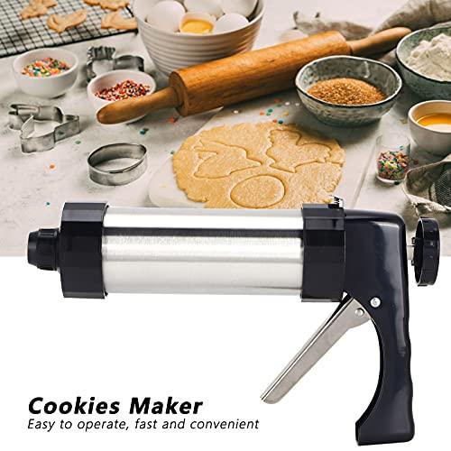 Stainless Steel Biscuits Maker, Biscuits Maker Press Kit Includes 1 Cookies Maker, 8 Biscuits Mould and 8 Nozzles for DIY Cookies Making and Cake Decoration - CookCave