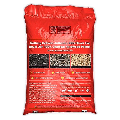 Royal Oak 100 Percent Charcoal Hardwood Pellets for Real BBQ Flavor, Grilling and Smoking, High Heat, Resists Water, Easy to Clean, 30 Pound Bag - CookCave