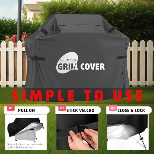 Cbiumpro 58 Inch Grill Cover for Outdoor Grill, Durable Weatherproof BBQ Grill Covers for Outside Weber Spirit E-210, E-310, E-315, E-330, E-335, S-315, Char-Broil, Brinkmann, Nexgrill (2-5 Burner) - CookCave