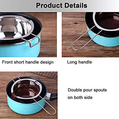 [New Upgrade] Stainless Steel Double Boiler Pot 600ML for Melting Chocolate, Butter, and Candle Making - 18/8 Steel Universal Insert - CookCave