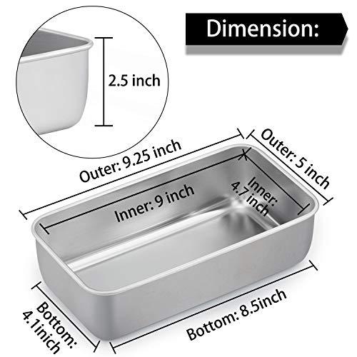 TeamFar Loaf Pans for Baking Bread, 9¼" × 5" Bread Loaf Pan Meatloaf Pan Stainless Steel for Home Kitchen, Healthy & Durable, Oven & Dishwasher Safe - Set of 2 - CookCave