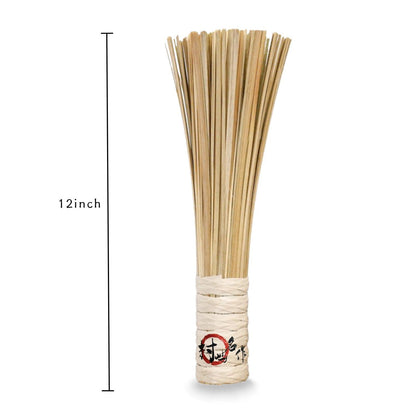 OTYFGHD 12-Inch Bamboo Wok Brush, Flat Brush, Kitchen Cleaning Brushes for Scrubbing and Cleaning Cooking Pots, Pans and Grilling Utensils (2 Pack) - CookCave