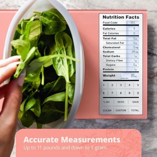 Greater Goods Nutrition Scale, Food Grade Glass, Calorie Counting Scale, Meal Prep Scale, and Weight Loss Scale, Designed in St. Louis, Pink - CookCave