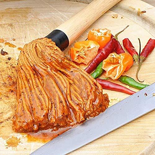 Hedume 2 Pack BBQ Basting Mop with 6 Extra Replacement Heads, Grill Basting Mop Wooden Long Handle Perfect for BBQ Grilling Smoking Steak (18.2 Inch) - CookCave