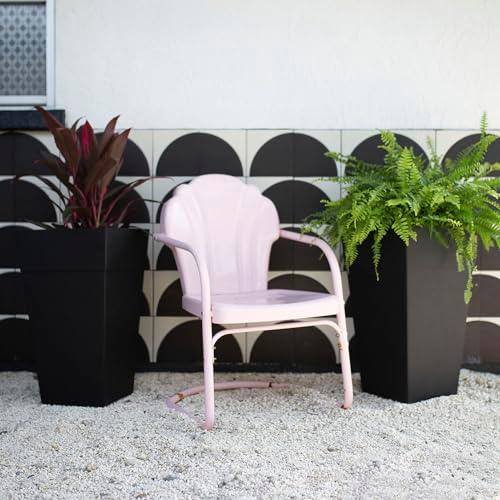 Bloem Tall Finley Tapered Square Planter: 25" - Black - Matte Textured Finish, 100% Recycled Plastic Pot, for Indoor and Outdoor Use, Gardening, 9 Gallon Capacity - CookCave