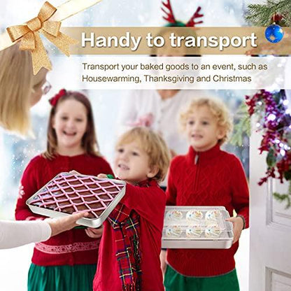 E-far Baking Pan with Lid(12.4/10.4/9.4 inch), Stainless Steel Rectangular Sheet Cake Pans with Cover, Metal Bakeware Sets for Lasagna Casseroles Brownie, Non-toxic & Dishwasher Safe - 3 Pans + 3 Lids - CookCave