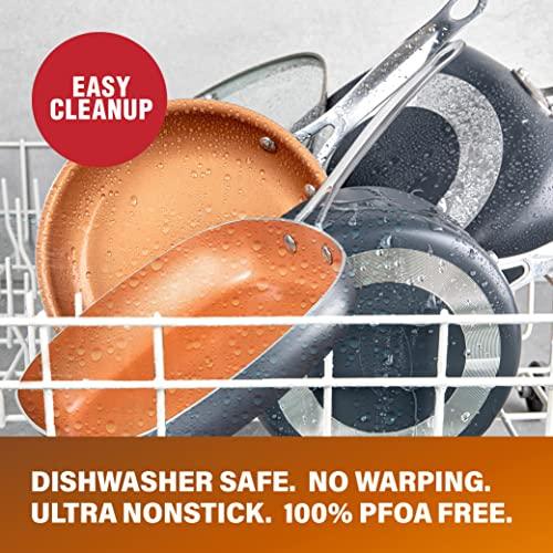 GOTHAM STEEL Diamond Nonstick Frying Pan Set, 8.5” and 9.5” Ceramic Cookware Fry Pan Set, Ultra Nonstick Copper & Diamond Infused Skillets with Stay Cool Handles, 100% PFOA Free, Dishwasher Safe - CookCave