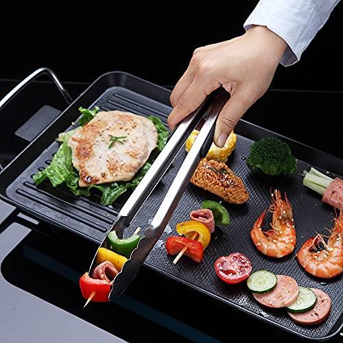 12 Inch Barbecue Tongs, Stainless Steel BBQ Tongs, Premium Grill Tongs for Cooking, Metal Tongs for Massive Meat, Locking Kitchen Tongs, Stylish Sturdy Cooking Tongs - CookCave