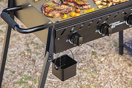 Country Smokers CSGDL0590 The Highland 4-Burner Portable Griddle, Large, Black - CookCave