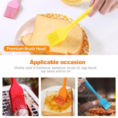 5PCS Silicone Basting Brush & Silicone Spatula, Silicone Brush Cooking For Grilling Barbecue Sauces Spreading Pastry Cakes Oiling Kitchen Cooking （Food Grade Silicone, Multi-color） - CookCave