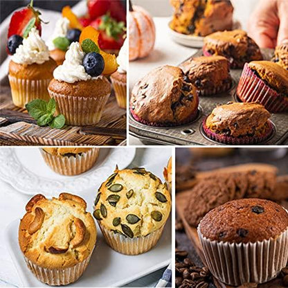 Silicone Muffin Cake Cups for Baking Muffin & Mini Cakes, 7 Cups Non-stick Egg Muffin Pan Cupcake Tin Tray Home DIY Round Dessert Baking Mould fits 3.5-5.8L Air Fryer (Black, 21cm/8inch) - CookCave