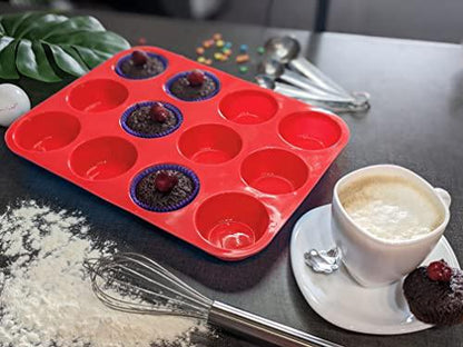 SAMZAREULO Silicone Muffin Pan - 12 Cups Regular Cupcake Pan - CookCave