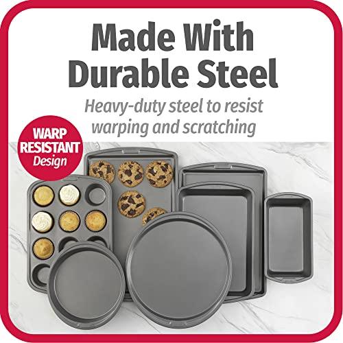 GoodCook 7-Piece Assorted Non-Stick Steel Bakeware Set, Gray - CookCave