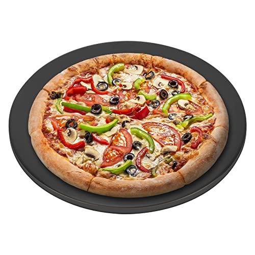 Onlyfire Round Pizza Grilling Stone for Oven, BBQ and Grill - 15” Non-Stick Black Ceramic Baking Stone for Pies, Pastry Bread, Calzone - Home Kitchen Accessories - CookCave