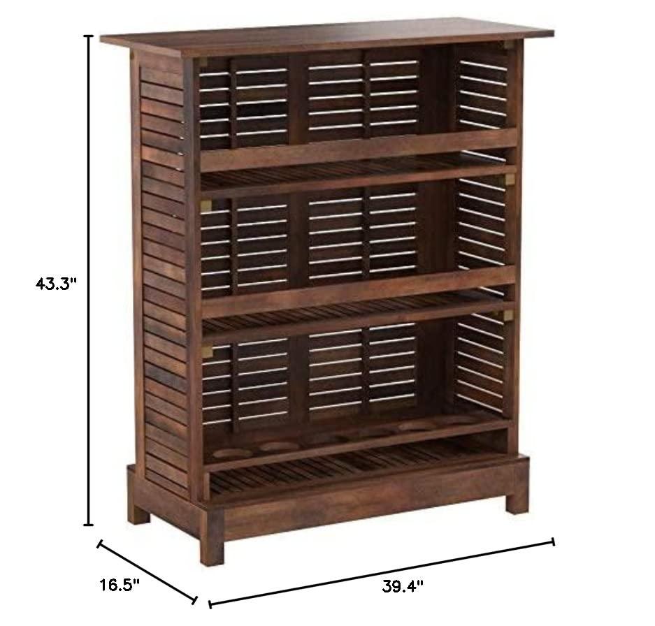 Christopher Knight Home Riviera Acacia Non-FSC KD Wood Bar, Rich Mahagony, Dimensions: 39.40”L x 16.50”W x 43.30”H - CookCave