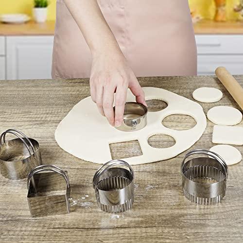 M JNGMEI 6 Pieces Stainless Steel Cookie Biscuit Cutter Set 2'', 3'',3.5'', 4'',5''and6'' Biscuit Plain Edge Round Cutters large Sizes Shape Molds Ranging from 2-6 Inches Multiple Sizes - CookCave