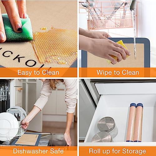 Silicone Baking Mat 2 Pack Non Stick Baking Sheet Cooking Baking Essentials Gadgets,Kitchen Accessories Pan Liner Like Reusable Parchment Paper Oven Half Sheet Silicone Induction Cooktop Protector - CookCave