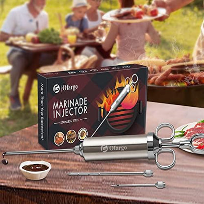 Ofargo Meat Injector, Meat Injectors for Smoking, 3 Marinade Injector Syringe Needles; Injector Marinades for Meats, Turkey, Beef; 2-Oz, User Manual Included - CookCave