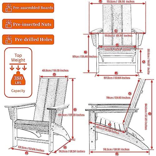 Poly Lumber Adirondack Chair, All-Weather Resistant Outdoor Patio Chairs, Look Like Wood, Pre-Assembled Outdoor Fire Pit Chair for Pool, Deck, Backyard, Garden, Black - CookCave