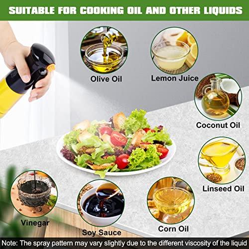 Oil Sprayer for Cooking, Upgraded Olive Oil Sprayer Bottle, Air Fryer Accessories, Oil Mister 7oz/200ml Oil Vinegar Spritzer, Kitchen Gadgets for Salad, BBQ, Roasting (Black) - CookCave