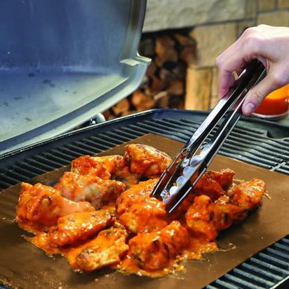 VALWORD Copper Grill and Bake Mats (Set of 2), Nonstick BBQ Grill Mat 15.75 x 13, Reusable & Heavy Duty Under Grill Mat, Easy to Clean, Works for Gas, Charcoal, Electric Grill - CookCave
