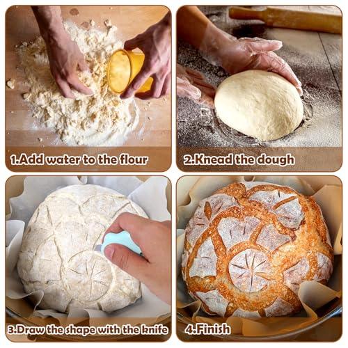 XANGNIER Bread Lame Dough Scoring Tool,2 Pack Sourdough Scoring Tools,Bread Dough Cutter Slashing Razor Tool,Scoring Patterns Booklet,Bread Baking & Making Tools Supplies Accessories - CookCave