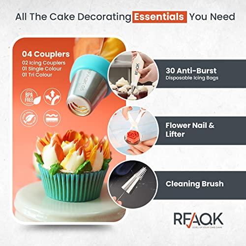 90PCs Russian Piping Tips Complete Set - Christmas Cake Piping Bags and Tips Set, Cookie, Cupcake & Cake Decorating Kit Baking Supplies-Cake Frosting Tools,25 Russian Tips,23 Icing Tips,31 Pastry Bags - CookCave