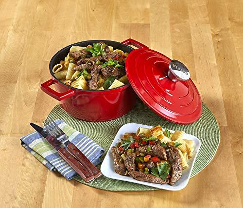 IMUSA USA, Red 5 Quart Cast Aluminum Dutch Oven With Stainless Steel Knob - CookCave