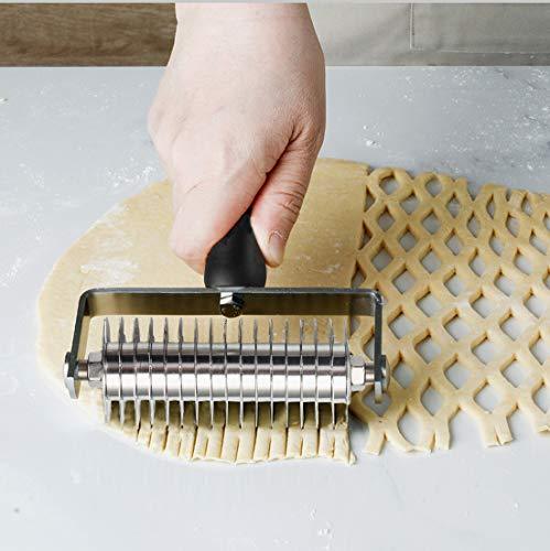 Pastry Lattice Roller Cutter - EVNSIX Stainless Steel Professional Dough Lattice Top Pie Pizza Bread Pastry Crust Lattice Roller Cutter - CookCave