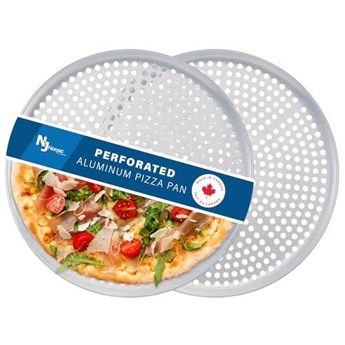 Norjac Pizza Pan with Holes, 12 Inch, 2 Pack, Restaurant-Grade, 100% Aluminum, Perforated Pizza Pan, Oven-Safe, Rust-Free. - CookCave