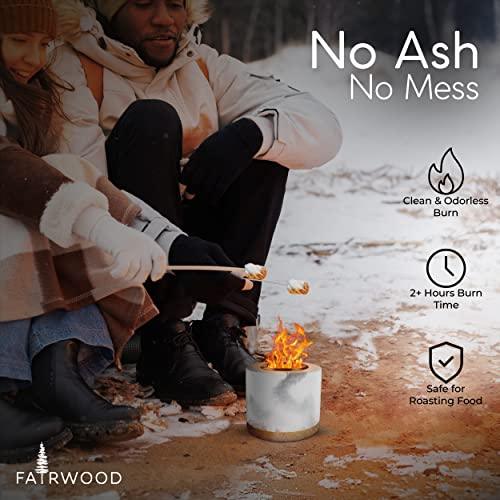 Fairwood Elegant Tabletop Fire Pit with Marble Design, Crack Resistant Concrete Table Top Firepit, Smokeless Portable Outdoor and Indoor Fire Pit Bowl, Mini Ethanol Fireplace, Smores Kit (4.5 x 3.75) - CookCave
