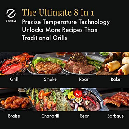 Z GRILLS ZPG-450A 2023 Upgrade Wood Pellet Grill & Smoker 6 in 1 BBQ Grill Auto Temperature Control, 450 Sq in Bronze - CookCave