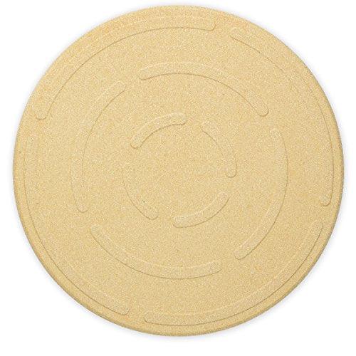 Navaris XL Pizza Stone for Baking - Cordierite Pizza Stone Plate for BBQ Grill Oven - Cook Serve Pizza, Bread - Incl. Recipe Book - Round, 12" x 0.6" - CookCave