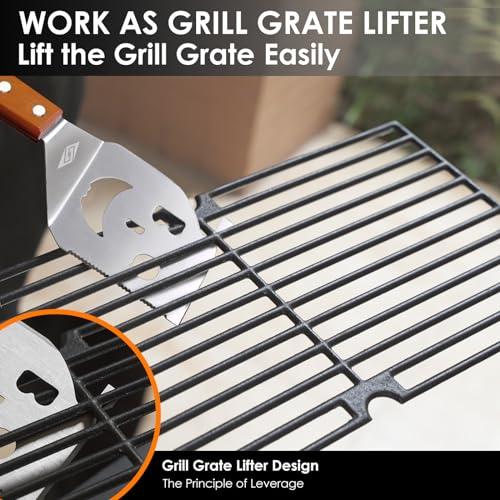 STEVEN-BULL S Heavy Duty BBQ Grill Tongs and Spatula for Outdoor Grill, 17” Long 5-in-1 Grill Spatula Comes with an 16” Long Locking Kitch Tongs, Best BBQ Gift for Barbecue Grilling Master - CookCave