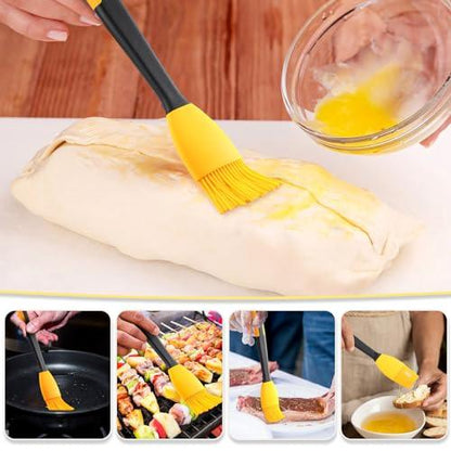 Silicone Basting Pastry Brush - Extra Long Silicone Basting Brush for Grilling 2inch Wide,Heat Resistant Brushes Spread Oil Butter Sauce Marinade for Cooking Baking BBQ (Yellow 1) - CookCave