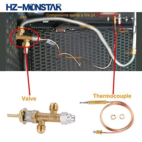 HZ-MONSTAR Low Pressure LPG Propane Gas Fireplace Fire Pit Flame Failure Safety Control Valve Kit with Igniter Assembly Fire Pit Igniter, Push Button Ignition Kit for Gas Grill, Heater, Fire Pit - CookCave