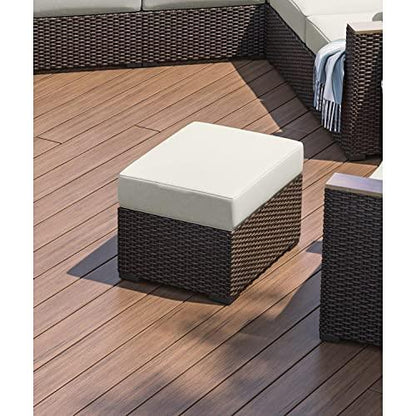 Homestyles 6800-90 Palm Springs Outdoor Ottoman, 1 Seat, Brown - CookCave