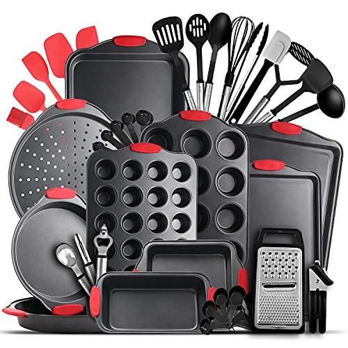 Eatex Baking Sheet Set, 39 PC Baking Pans Set, Cookie Sheets for Baking Nonstick Set, Baking Pan Set, Bakeware Sets, Baking Set with Kitchen Utensils - CookCave