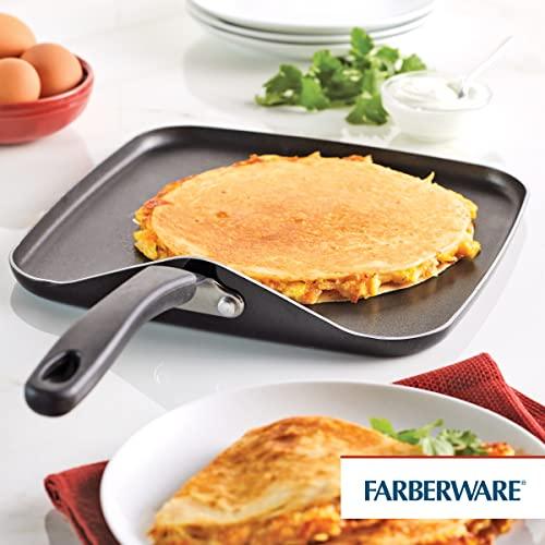 Farberware Cookstart DiamondMax Nonstick Square Deep Grill Pan/Griddle, Dishwasher Safe, 11 Inch - Black - CookCave