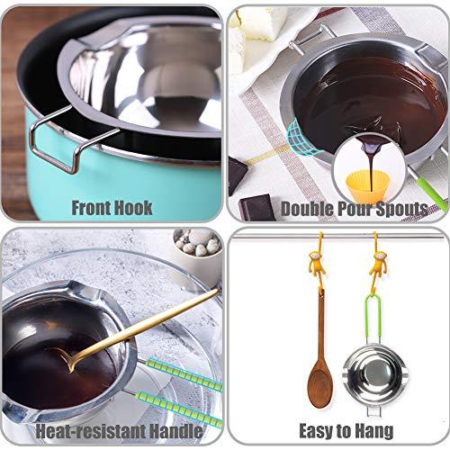 Stainless Steel Double Boiler with Silicone Spatula, Chocloate Metls Pot with Heat Resistant Handle for Melting Chocolate, Candy, Candle, Soap and Wax… - CookCave