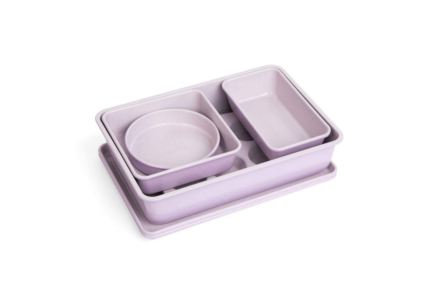 Larder & Vine Bakeware Set - PFAS/PFOS/PTFE Free, Heavy Duty Aluminized Steel with Ceramic Finish, Includes Sheet Pans, Loaf Pan, Muffin Tins, Round Pan, Square Pan, Roasting Pan (Lavender) - CookCave