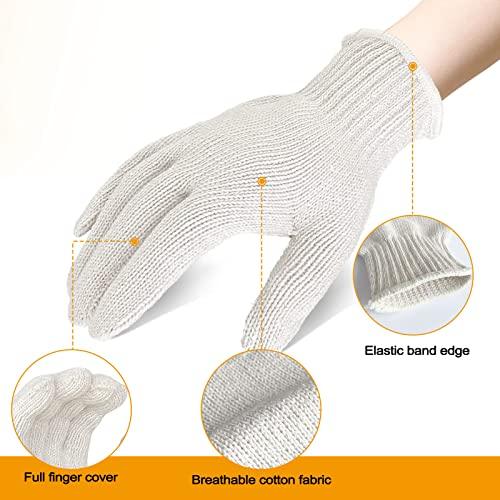 GSAFEME 12 Pairs Cotton Glove Liners for BBQ, Cooking, Grilling, Food Handling - Safety Work Gloves Hand Saver, Large - CookCave