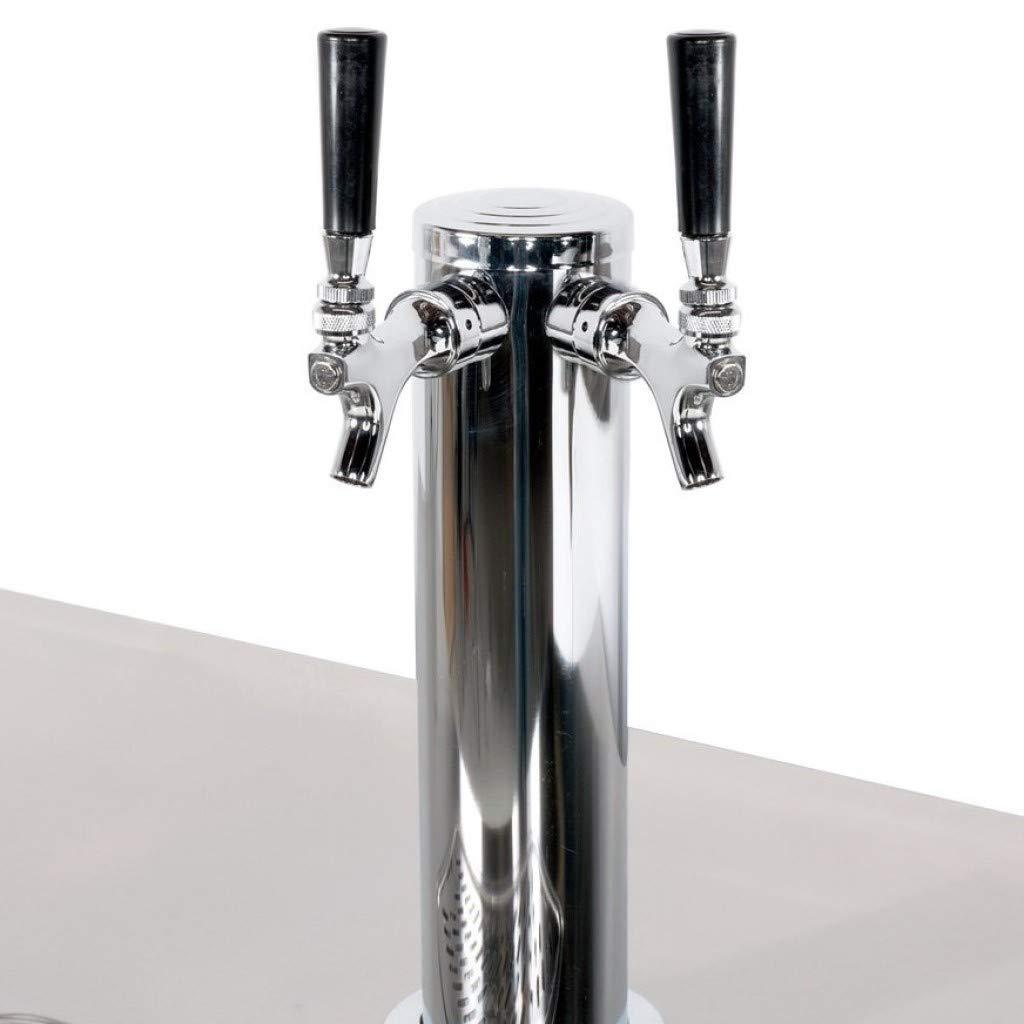 PEAKCOLD 3 Door, 4 Tap Commercial Beer Dispenser - Double Tower Keg Cooler - Kegerator; 72" W - CookCave