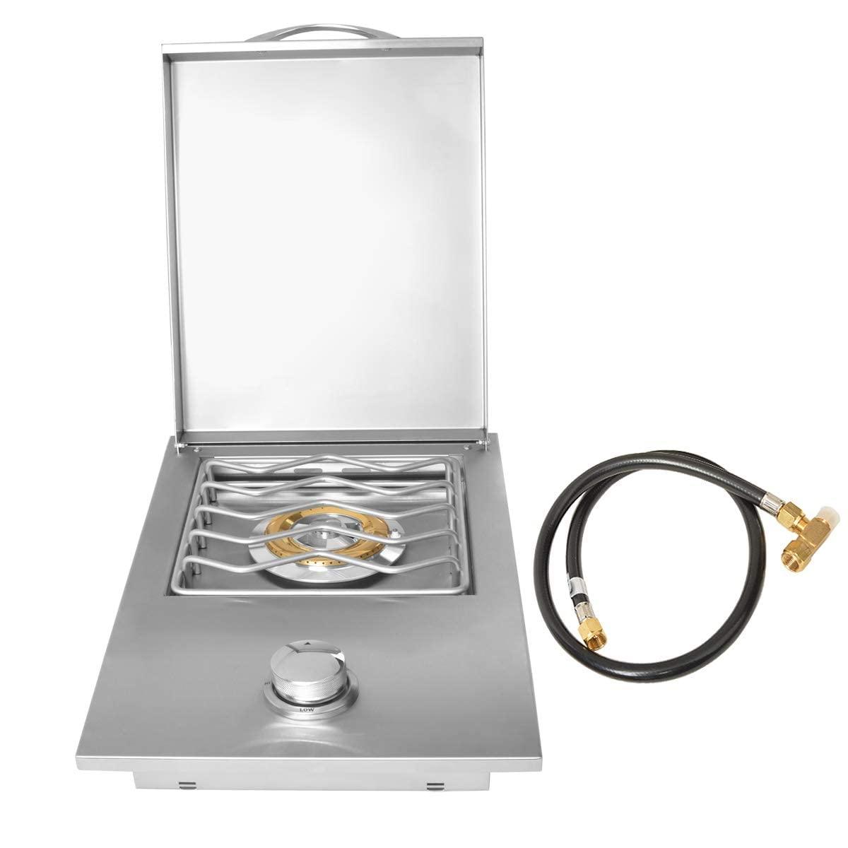 Stanbroil Built-in Stainless Steel Side Burner for Outdoor Kitchen - Liquid Propane Only - CookCave