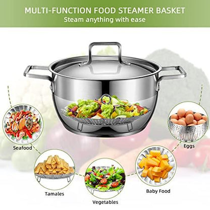 Steamer Basket, Premium Stainless Steel Vegetable Steamer Basket for Veggies & Seafood Cooking, Expandable Food Steaming Basket Fits for Various Size Pots & Pans (6.4" to 10") LAIHIFA - CookCave