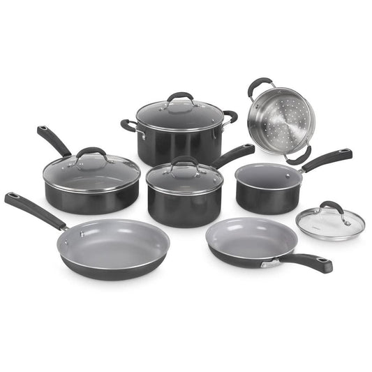 Cuisinart 11-Piece Nonstick Cookware Set, Ceramica XT, Black, 733-30H - CookCave